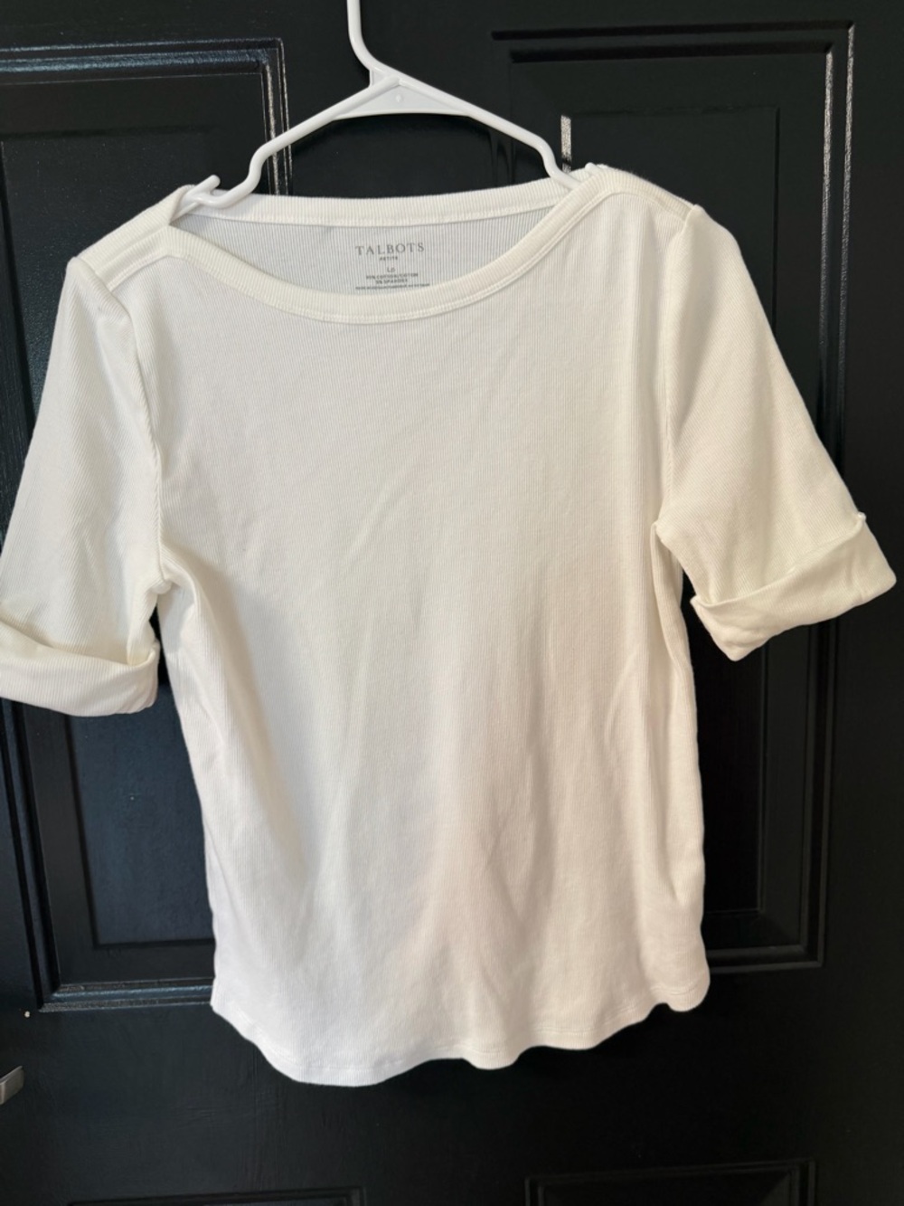 Talbots Ivory Short Sleeve Knit Top